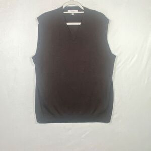 Turnbury 100% Merino Wool Brown Knit Vest Men’s Size L Sleeveless V-Neck